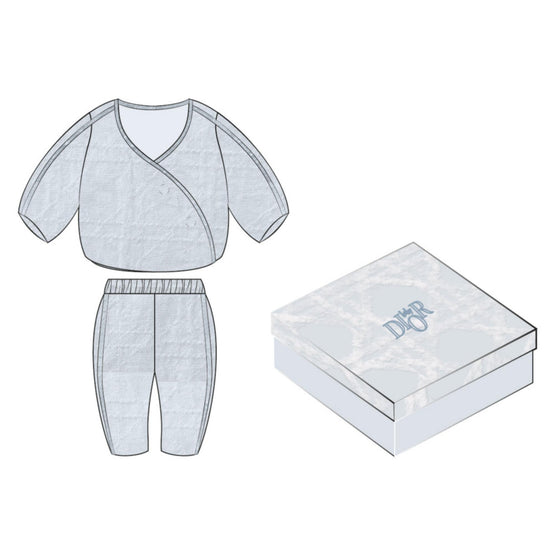 3SBP41KDOBY504 - New Born Boy's Woven Gift Set - 504 Ciel Doux