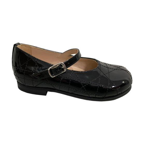 3WBS35SHOLY900 - New Born Girl's Leather Shoes - 900 Noir