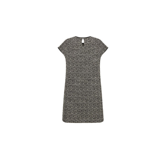 454R09AM328X9330 - Women's Knitwear Dress - 9330 Fantaisie Noir