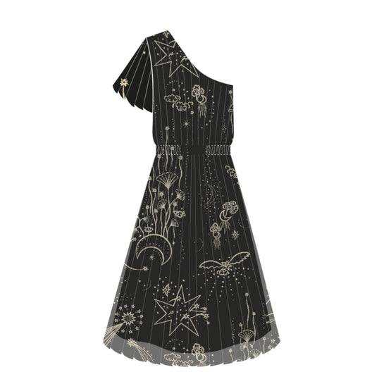 4SBH11DRSWY08C - Kid Girl's Woven Dresses - 08C Noir/Or