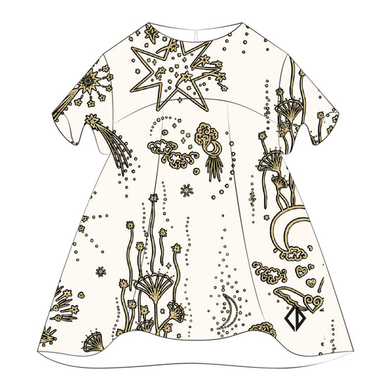 4SBH31DRSVY296 - New Born Girl's Woven Dress + Bloomers - 296 Or