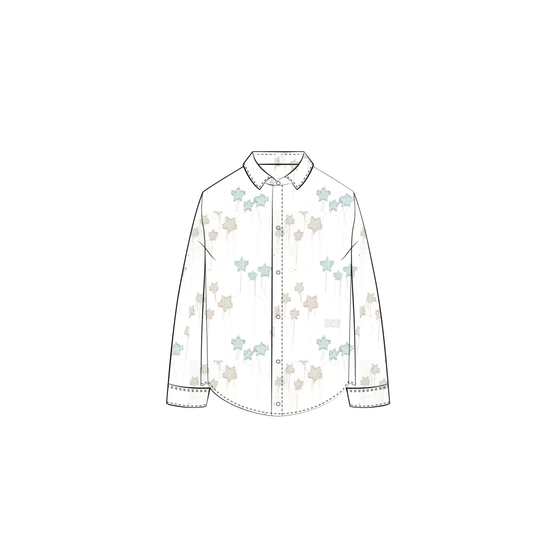 4SBM11SRTBY59H - Kid Girl's Woven Shirt - 59H Jacquard Etoiles