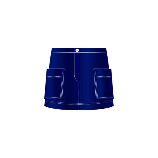 4SBM12SKTBY533 - Kid Girl's Denim Skirt - 533 Bleu Denim