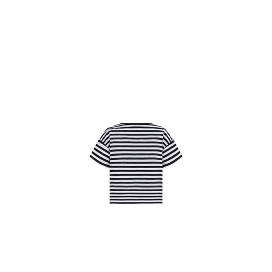 4SBM13TEEMY48D - Kid Girl's Jersey T-Shirt - 48D Marine/Blanc