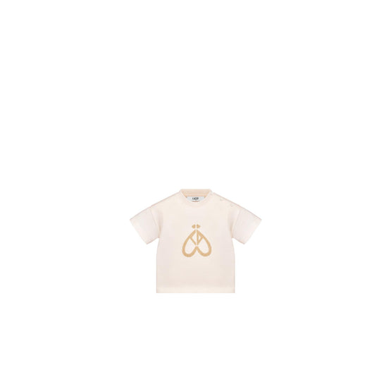 4SBM33TEESY014 - New Born Girl's Jersey T-Shirt - 014 Cream