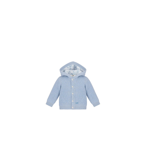 4SBM44CAREY515 - New Born Boy's Knit Cardiga - 515 Bleu Clair