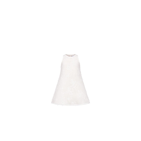 4WBH11DRSHY013 - Kid Girl's Woven Dress - 013 Blanc Lait