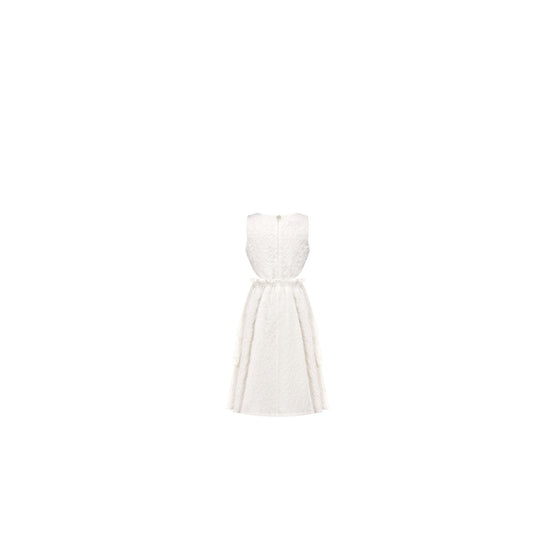 4WBM11DRSJY013 - Kid Girl's Woven Dress - 013 Blanc Lait