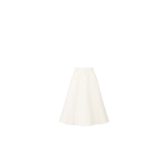 4WBM11SKTHY013 - Kid Girl's Woven Skirt - 013 Blanc Lait