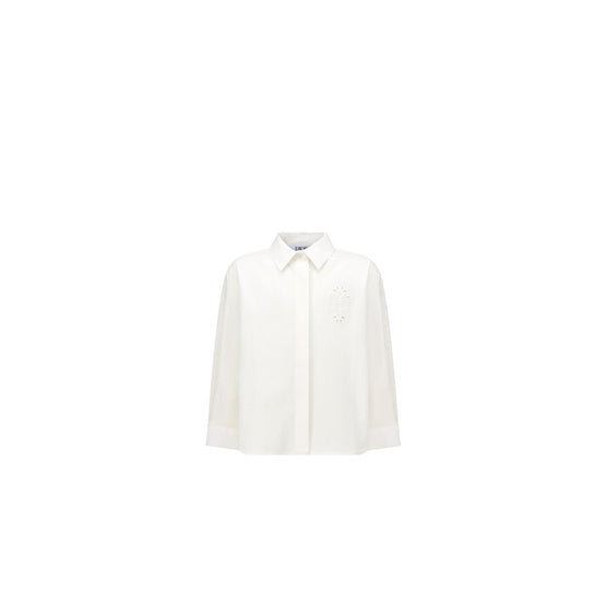 4WBM11SRTGY013 - Kid Girl's Woven Shirt - 013 Blanc Lait