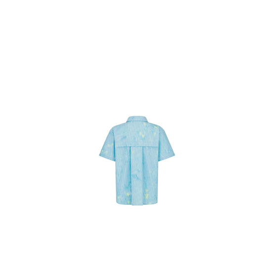 4WBM21SRTGY575 - Kid Boy's Woven Shirt - 575 Bleu Turquoise