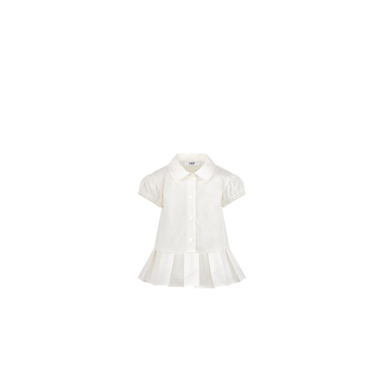 4WBM31DRSEY013 - New Born Girl's Woven Dress + Bloomers - 013 Blanc Lait
