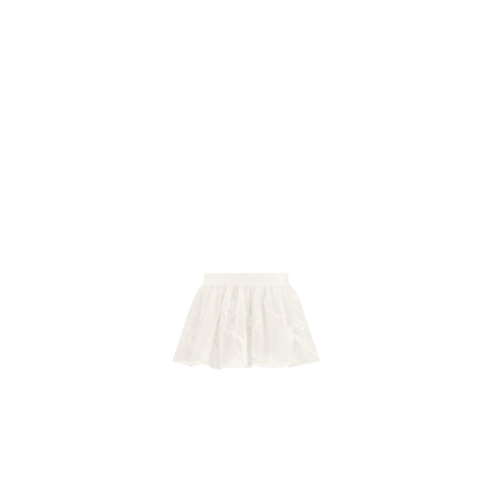 4WBM31SKTEY013 - New Born Girl's Woven Skirt - 013 Blanc Lait
