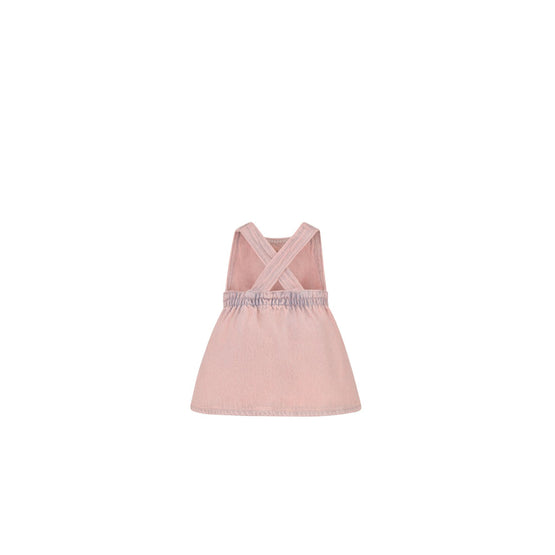 4WBM32DRSBY300 - New Born Girl's Denim Dress - 300 Rose