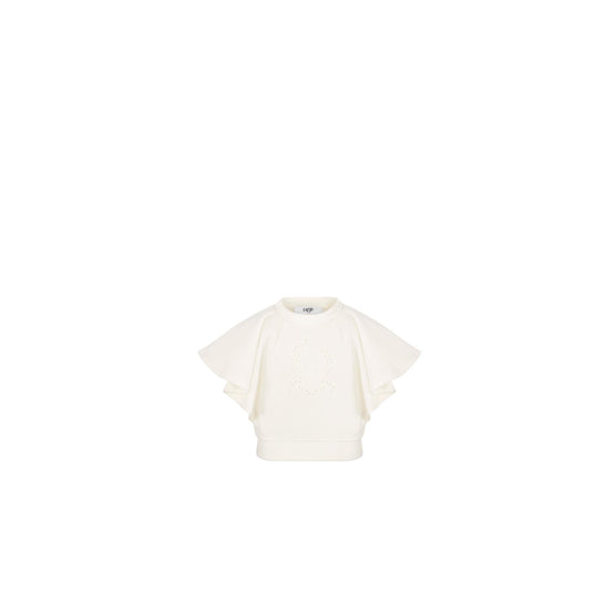 4WBM33SWEDY013 - New Born Girl's Jersey Sweatshirt - 013 Blanc Lait