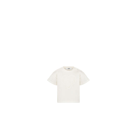 4WBM33TEEEY013 - New Born Girl's Jersey T-Shirt - 013 Blanc Lait