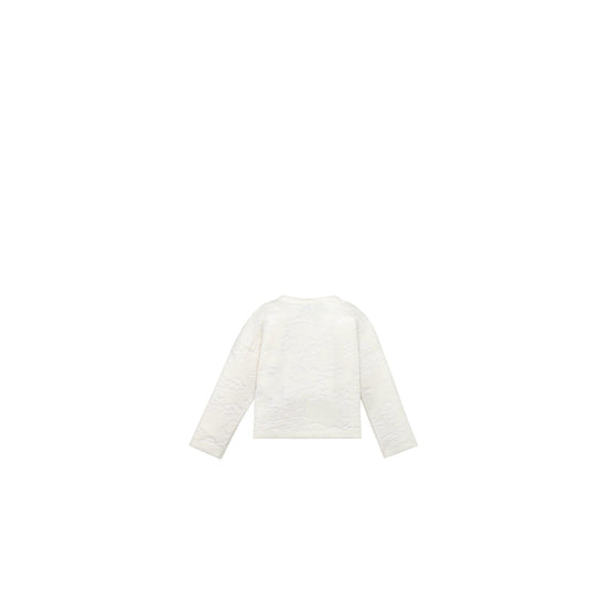 4WBM34CARDY013 - New Born Girl's Knit Cardigan - 013 Blanc Lait