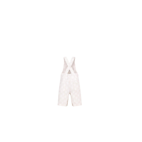 4WBM41OVEAY013 - New Born Boy's Woven Overalls - 013 Blanc Lait