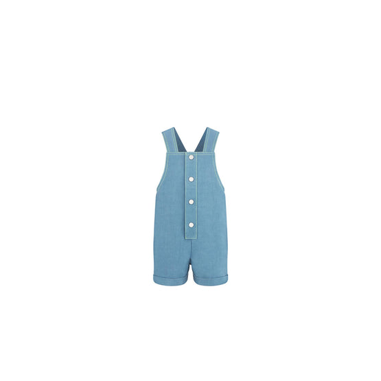 4WBM41OVEFY523 - New Born Boy's Woven Overalls - 523 Bleu