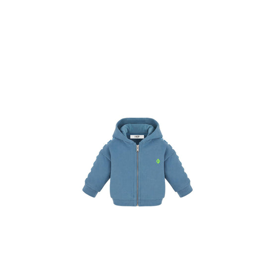 4WBM43CARAY523 - New Born Boy's Jersey Cardigan - 523 Bleu
