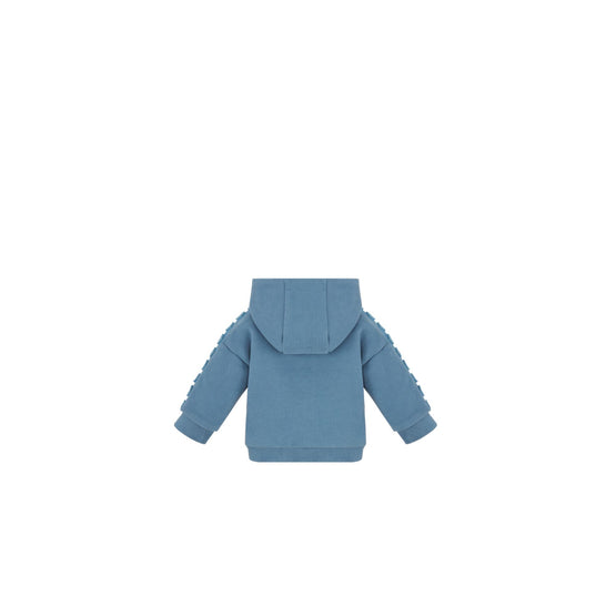 4WBM43CARAY523 - New Born Boy's Jersey Cardigan - 523 Bleu