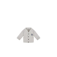 4WBM43CARDY932 - New Born Boy's Jersey Cardigan - 932 Gris Chiné