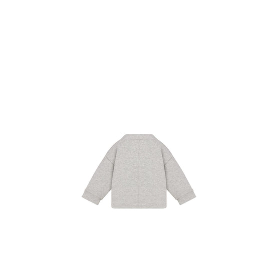 4WBM43CARDY932 - New Born Boy's Jersey Cardigan - 932 Gris Chiné