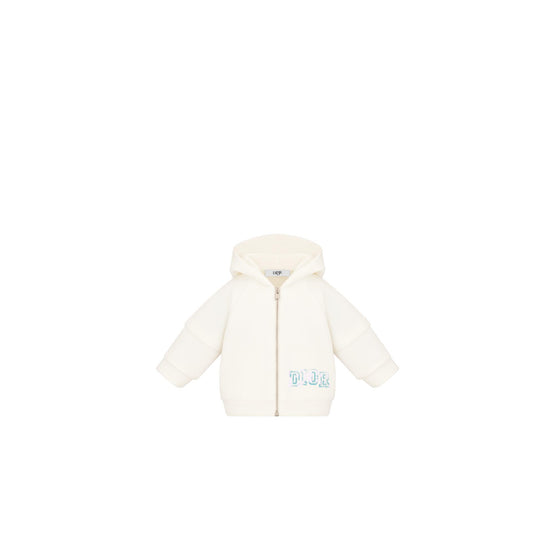 4WBM43CAREY013 - New Born Boy's Jersey Cardigan - 013 Blanc Lait