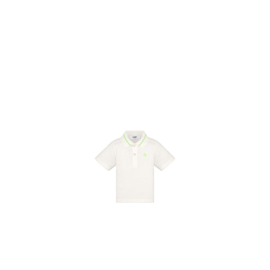 4WBM43POLAY013 - New Born Boy's Jersey Polo - 013 Blanc Lait