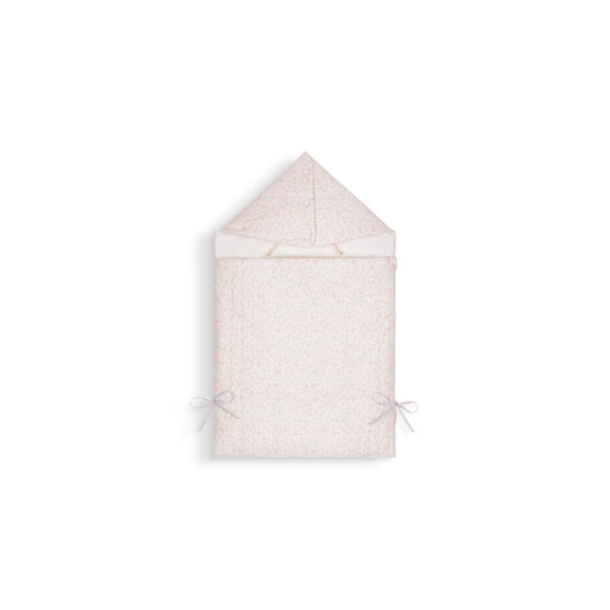 4WBP31NIDJY135 - New Born Girl's Woven Bunting Bag - 135 Blanc/Rose