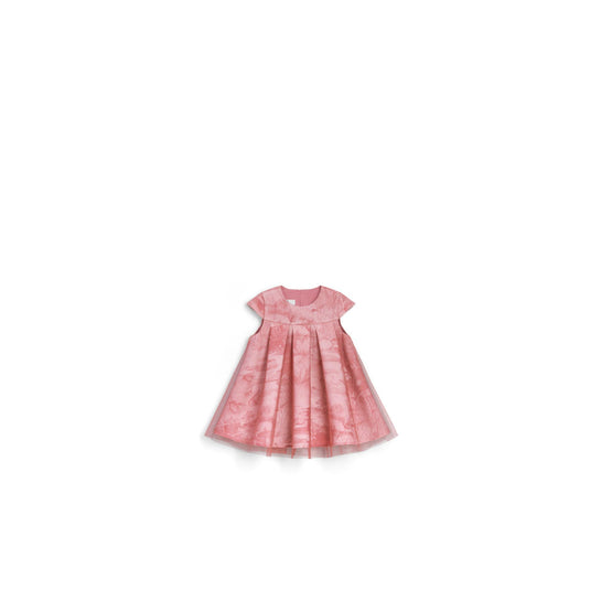 5SBH31DRSDY386 - New Born Girl's Woven Dress + Bloomers - 386 Framboise