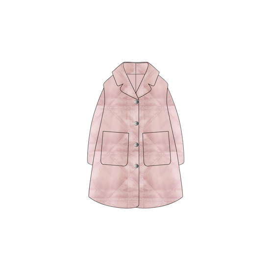 5SBM11COAAY329 - Kid Girl's Woven Coat - 329 Vieux Rose
