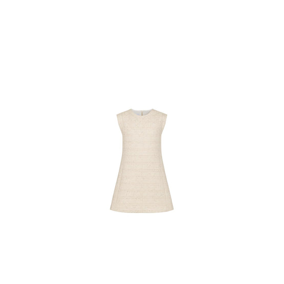 5SBM11DRSDY74A - Kid Girl's Woven Dress - 74A Blanc Lait/Or