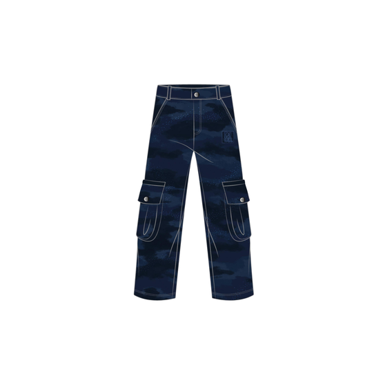5SBM21PANEY538 - Kid Boy's Woven Pants - 538 Bleu Marine