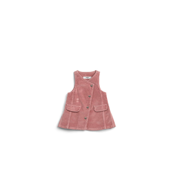 5SBM31DRSBY324 - New Born Girl's Woven Dress + Bloomers - 324 Rose Poudre