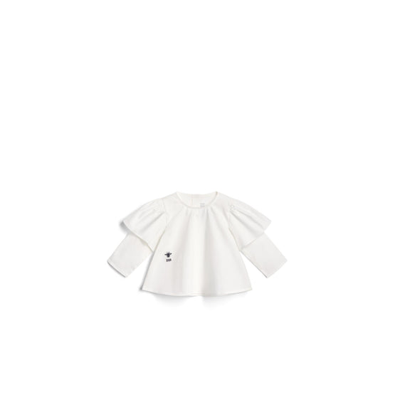 5SBM31SRTAY013 - New Born Girl's Woven Shirt - 013 Blanc Lait