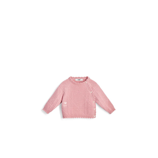 5SBM34CARBY329 - New Born Girl's Knit Cardigan - 329 Vieux Rose