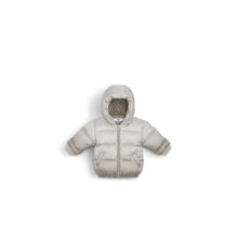 5SBM41PUFCY15H - New Born Boy's Woven Puffer - 15H Beige/Gris