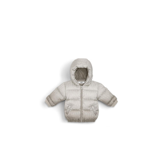 5SBM41PUFCY15H - New Born Boy's Woven Puffer - 15H Beige/Gris