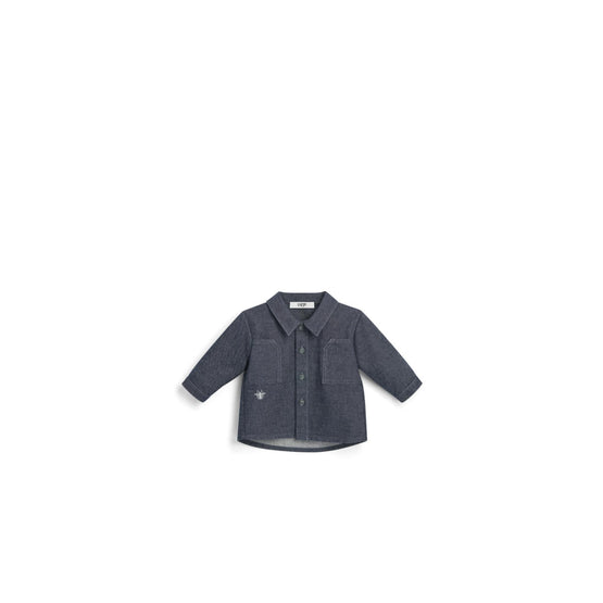 5SBM41SRTHY530 - New Born Boy's Woven Shirt - 530 Bleu Jean Brut