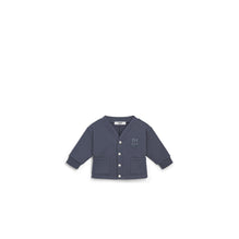 5SBM43CARHY538 - New Born Boy's Jersey Cardigan - 538 Bleu Marine