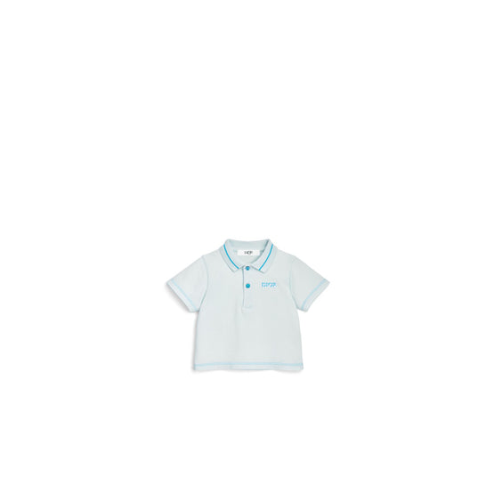 5SBM43POLBY526 - New Born Boy's Jersey Polo - 526 Bleu Gris