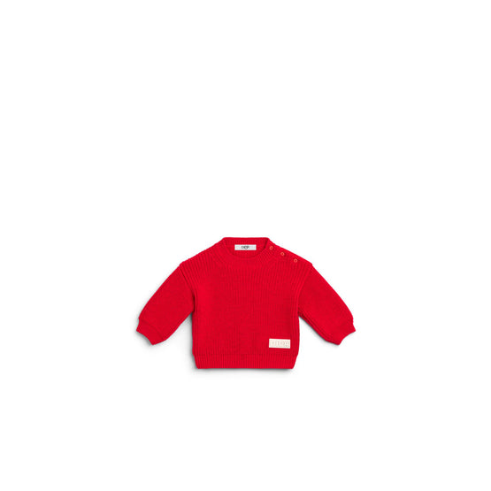 5SBM44PULJY601 - New Born Boy's Knit Sweater - 601 Rouge