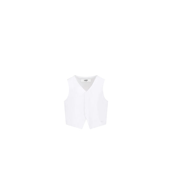8EBM41JKTWY001 - New Born Boy's Woven Waistcoat - 001 Blanc