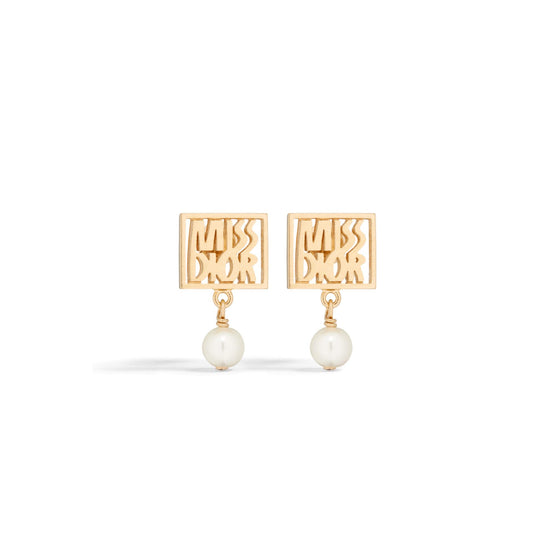 E3559WOMRSD301 - Women's Earrings - 301 Gold/White