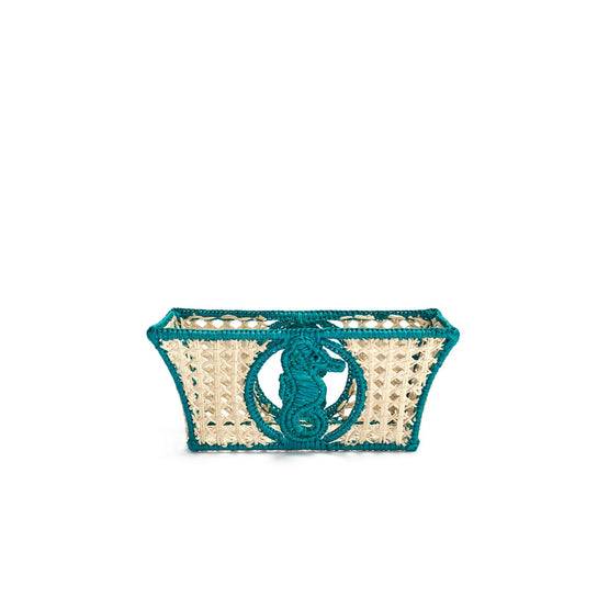HYC07HRP0UC500 - Raffia Seahorse Basket - 500 Bleu
