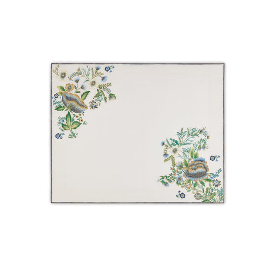 HYO03RHB0LC500 - Roses d'Hiver Placemat and Napkin - 500 Bleu