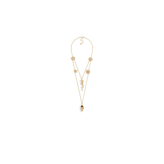 N3080WOMFWD301 - Women's Necklace - 301 Gold/White