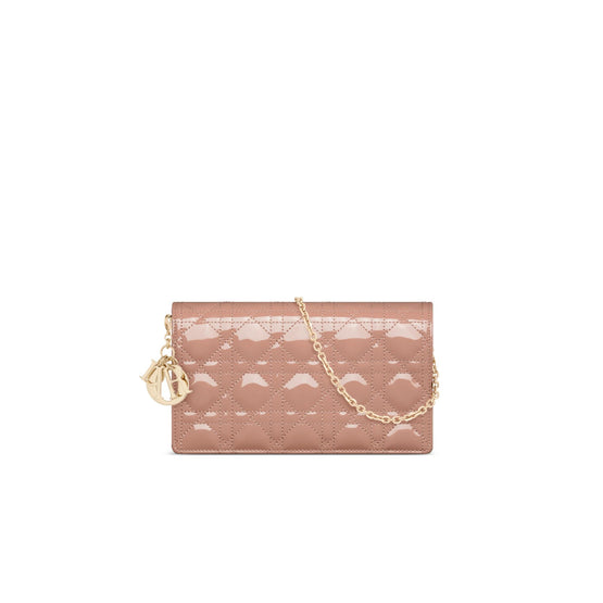 S0204OVRBM49P - Women's Lady Dior Calfskin Pouch - 49P Rose De Vent