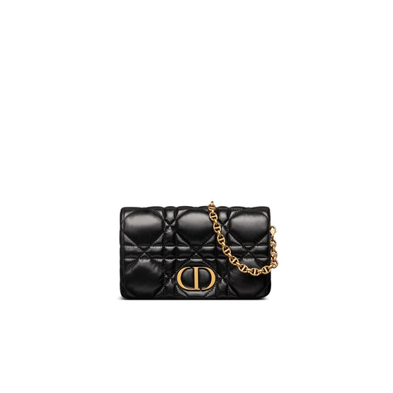 S5135UNGXM900 - Women's Dior Caro Calfskin Pouch - 900 Noir